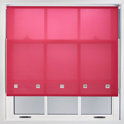 Trimmable Daylight Roller Blind With Square Eyelets And Metal Fittings By Furnished - Fuchsia (W)150Cm X (L)165Cm - image 1