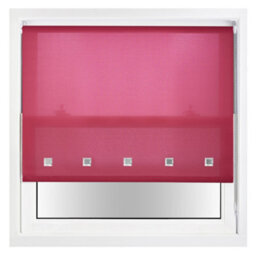 Trimmable Daylight Roller Blind With Square Eyelets And Metal Fittings By Furnished - Fuchsia (W)150Cm X (L)165Cm - thumbnail 2