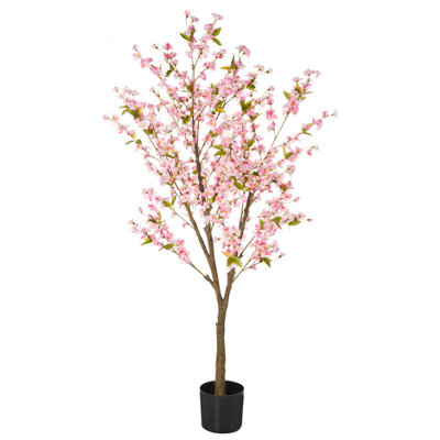 Beliani Artificial Plant Cherry Tree 180 Cm Pink - image 1