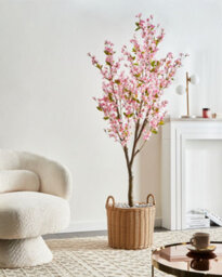 Beliani Artificial Plant Cherry Tree 180 Cm Pink - thumbnail 2