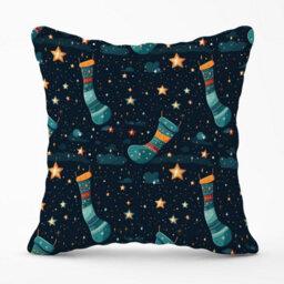 Warren Reed Designer Christmas Stocking In A Starry Night Sky Outdoor Cushion 45Cm X 45Cm - thumbnail 1