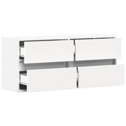 Berkfield Tv Wall Cabinet With Led Lights White 100X31X45 Cm - thumbnail 9