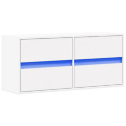 Berkfield Tv Wall Cabinet With Led Lights White 100X31X45 Cm - thumbnail 3