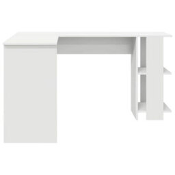 Berkfield Corner Desk With Storage White 140X113,5X75Cm - thumbnail 5