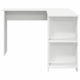 Berkfield Corner Desk With Storage White 140X113,5X75Cm - thumbnail 4