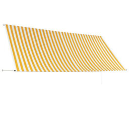 Berkfield Retractable Awning 350X150 Cm Yellow And White - thumbnail 3