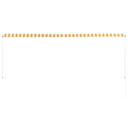 Berkfield Retractable Awning 350X150 Cm Yellow And White - thumbnail 4