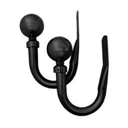 Ameha Stylish Wall-Mounted Curtain Hold Backs 10Cm Matte Black With Decorative Ball Ends Durable And Elegant Tieback Hook Pair - thumbnail 3