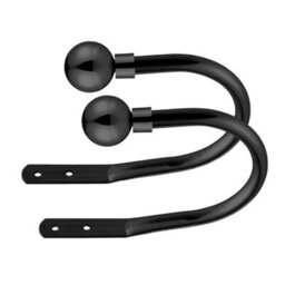 Ameha Stylish Wall-Mounted Curtain Hold Backs 10Cm Matte Black With Decorative Ball Ends Durable And Elegant Tieback Hook Pair - thumbnail 7