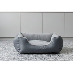 Dog Beds Cat Bed Soft Fleece Warm Grey Pet Basket For M