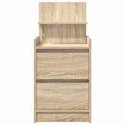 Berkfield Bedside Cabinets With 2 Drawers 2 Pcs Sonoma Oak 38X34X80 Cm - thumbnail 7