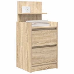 Berkfield Bedside Cabinets With 2 Drawers 2 Pcs Sonoma Oak 38X34X80 Cm - thumbnail 4