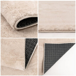 Homeart Soft Area Rugs, Anti-Slip, Machine Washable Fluffy Carpet For Living Room Bedroom Kitchen, Beige, 80X150 Cm - thumbnail 8