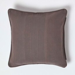 Homescapes Cotton Rajput Ribbed Charcoal Grey Cushion Cover, 60 X 60 Cm