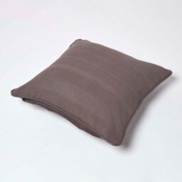 Homescapes Cotton Rajput Ribbed Charcoal Grey Cushion Cover, 60 X 60 Cm - thumbnail 4
