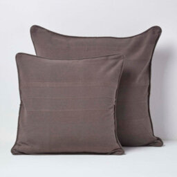Homescapes Cotton Rajput Ribbed Charcoal Grey Cushion Cover, 60 X 60 Cm - thumbnail 5