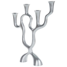 Beliani Candle Holder Famoes Metal 41 Cm Silver - thumbnail 4