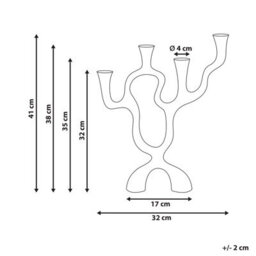 Beliani Candle Holder Famoes Metal 41 Cm Silver - thumbnail 3