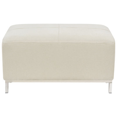 Beliani Beige Ottoman Footstool - Solid Wood Frame - image 1