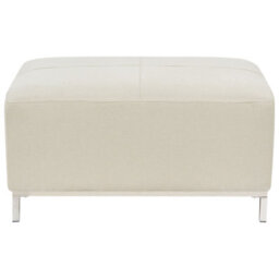 Beliani Beige Ottoman Footstool - Solid Wood Frame - thumbnail 1