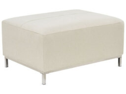 Beliani Beige Ottoman Footstool - Solid Wood Frame - thumbnail 3