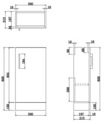 Affine Cloakroom Freestanding Vanity Unit Modern Bathroom Compact Basin Sink Charcoal - thumbnail 9