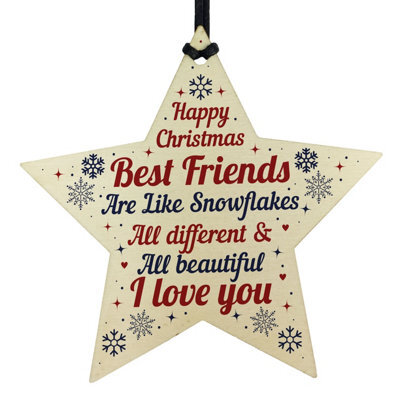 Red Ocean Christmas Gifts For Best Friend Wooden Baubles Tree Decoration - image 1
