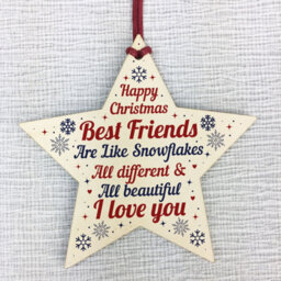 Red Ocean Christmas Gifts For Best Friend Wooden Baubles Tree Decoration - thumbnail 5