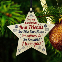 Red Ocean Christmas Gifts For Best Friend Wooden Baubles Tree Decoration - thumbnail 6
