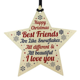 Red Ocean Christmas Gifts For Best Friend Wooden Baubles Tree Decoration