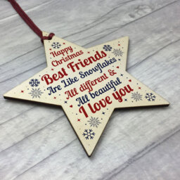 Red Ocean Christmas Gifts For Best Friend Wooden Baubles Tree Decoration - thumbnail 3