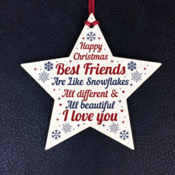 Red Ocean Christmas Gifts For Best Friend Wooden Baubles Tree Decoration - thumbnail 2