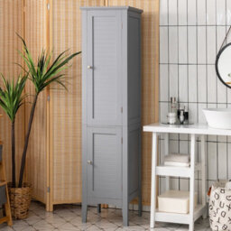 Costway 5-Tier Bathroom Freestanding High Cabinet Storage Cabinet Organizer W/ 2 Shelves - thumbnail 8