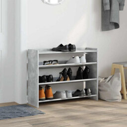 Berkfield Elegant Shoe Rack Concrete Oak 80X25X61.5 Cm Engineered Wood - thumbnail 3