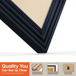 "AK Frames 25X17"" Black Swept Vinyl Record Frame With Ivory Mount For 12 Inch Lp Cover & Disc - Overlapped Design" - thumbnail 3