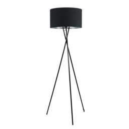 Valuelights Camden Black Tripod Floor Lamp With Black/silver Shade And Bulb - thumbnail 3