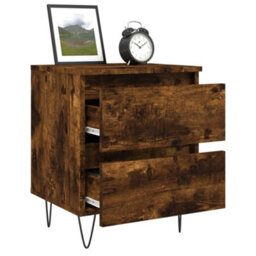 Berkfield Bedside Cabinets 2 Pcs Smoked Oak 40X35X50 Cm Engineered Wood - thumbnail 4