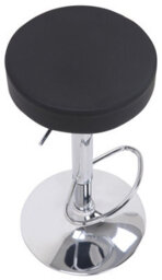 Lamboro Semplice Breakfast Bar Stool, Chrome Footrest, Height Adjustable Swivel Gas Lift, Home Bar & Kitchen Faux-Leather Barstool, Black - thumbnail 2
