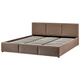 Beliani Ottoman Bed Boucle Bousse 180 X 200 Cm (Eu Super King) Taupe - thumbnail 6
