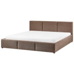 Beliani Ottoman Bed Boucle Bousse 180 X 200 Cm (Eu Super King) Taupe - thumbnail 5