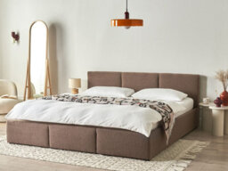 Beliani Ottoman Bed Boucle Bousse 180 X 200 Cm (Eu Super King) Taupe - thumbnail 2