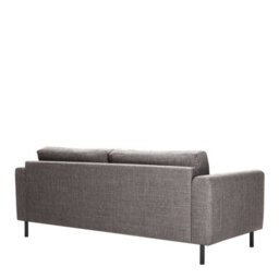 Wyld Haus San Sebastian Set Of 2 Upholstered 3-Seater Sofas Light Grey Brown Fabric Black Steel Legs - thumbnail 4