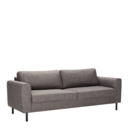 Wyld Haus San Sebastian Set Of 2 Upholstered 3-Seater Sofas Light Grey Brown Fabric Black Steel Legs - thumbnail 2
