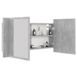 Berkfield Led Bathroom Mirror Cabinet Concrete Grey 90X12X45 Cm - thumbnail 7