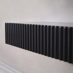OHS Ribbed Rectangle Shelf Wall Mounted Storage Space Saving Modern, Black - thumbnail 3
