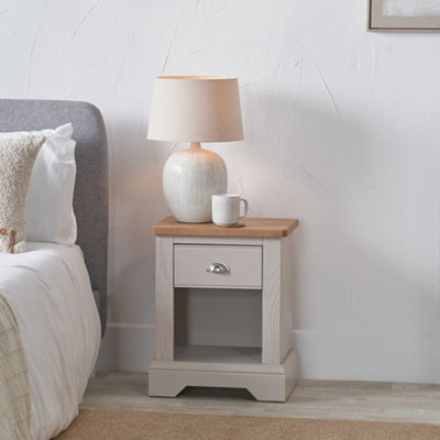 Pacific Lifestyle Cream Pine And Oak Wood 1 Drawer Bedside Table - image 1