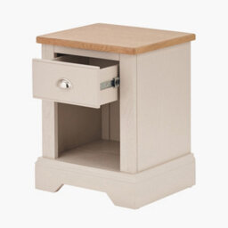 Pacific Lifestyle Cream Pine And Oak Wood 1 Drawer Bedside Table - thumbnail 4