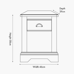 Pacific Lifestyle Cream Pine And Oak Wood 1 Drawer Bedside Table - thumbnail 6