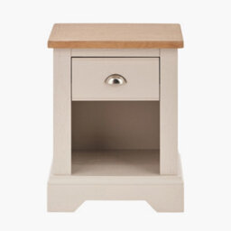 Pacific Lifestyle Cream Pine And Oak Wood 1 Drawer Bedside Table - thumbnail 2
