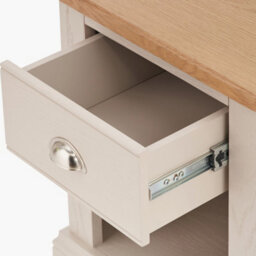 Pacific Lifestyle Cream Pine And Oak Wood 1 Drawer Bedside Table - thumbnail 8
